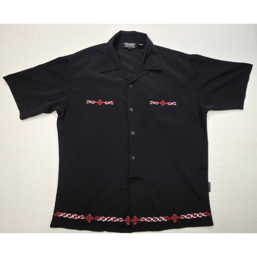 Vintage Dragonfly Clothing Shirt Mens Large Black Embroidered Limited Use‎